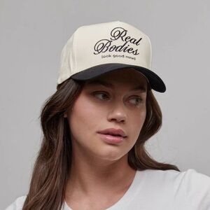 nuuds Real Bodies Adjustable Trucker Hat in Cream Black